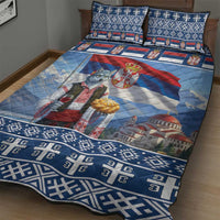 Serbia Christmas Wolf Quilt Bed Set Vuk Serbian Mascot - Wonder Print Shop