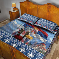 Serbia Christmas Wolf Quilt Bed Set Vuk Serbian Mascot - Wonder Print Shop