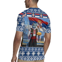 Serbia Christmas Wolf Rugby Jersey Vuk Serbian Mascot - Wonder Print Shop
