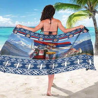 Serbia Christmas Wolf Sarong Vuk Serbian Mascot - Wonder Print Shop