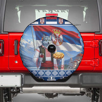 Serbia Christmas Wolf Spare Tire Cover Vuk Serbian Mascot - Wonder Print Shop