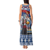 Serbia Christmas Wolf Tank Maxi Dress Vuk Serbian Mascot - Wonder Print Shop