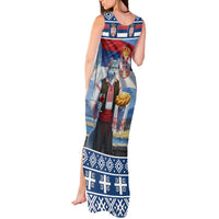 Serbia Christmas Wolf Tank Maxi Dress Vuk Serbian Mascot - Wonder Print Shop