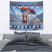 Serbia Christmas Wolf Tapestry Vuk Serbian Mascot - Wonder Print Shop