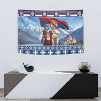 Serbia Christmas Wolf Tapestry Vuk Serbian Mascot - Wonder Print Shop