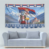 Serbia Christmas Wolf Tapestry Vuk Serbian Mascot - Wonder Print Shop