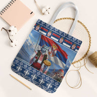 Serbia Christmas Wolf Tote Bag Vuk Serbian Mascot - Wonder Print Shop