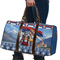 Serbia Christmas Wolf Travel Bag Vuk Serbian Mascot - Wonder Print Shop