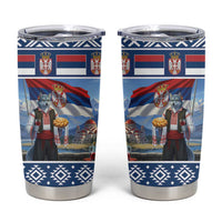 Serbia Christmas Wolf Tumbler Cup Vuk Serbian Mascot - Wonder Print Shop