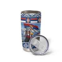 Serbia Christmas Wolf Tumbler Cup Vuk Serbian Mascot - Wonder Print Shop
