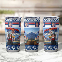 Serbia Christmas Wolf Tumbler Cup Vuk Serbian Mascot - Wonder Print Shop