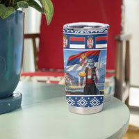 Serbia Christmas Wolf Tumbler Cup Vuk Serbian Mascot - Wonder Print Shop