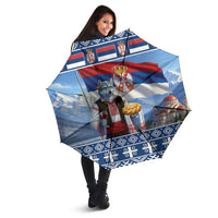 Serbia Christmas Wolf Umbrella Vuk Serbian Mascot - Wonder Print Shop