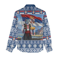 Serbia Christmas Wolf Women Casual Shirt Vuk Serbian Mascot - Wonder Print Shop