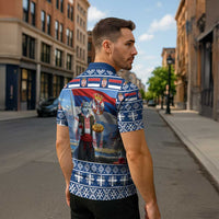 Serbia Christmas Wolf Zipper Polo Shirt Vuk Serbian Mascot - Wonder Print Shop