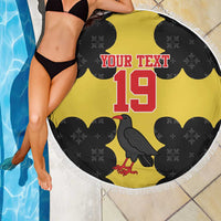 Custom Flintshire Wales Beach Blanket Coat Of Arms with Heraldic Flag - Wonder Print Shop