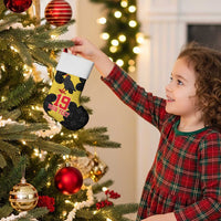Custom Flintshire Wales Christmas Stocking Coat Of Arms with Heraldic Flag - Wonder Print Shop