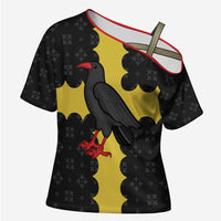 Custom Flintshire Wales Cross Shoulder Shirt Coat Of Arms with Heraldic Flag - Wonder Print Shop