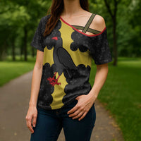 Custom Flintshire Wales Cross Shoulder Shirt Coat Of Arms with Heraldic Flag - Wonder Print Shop