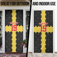 Custom Flintshire Wales Door Cover Coat Of Arms with Heraldic Flag - Wonder Print Shop