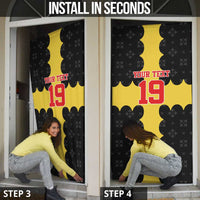 Custom Flintshire Wales Door Cover Coat Of Arms with Heraldic Flag - Wonder Print Shop