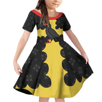 Custom Flintshire Wales Family Matching Off Shoulder Short Dress and Hawaiian Shirt Coat Of Arms with Heraldic Flag - Wonder Print Shop