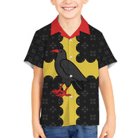 Custom Flintshire Wales Family Matching Off Shoulder Short Dress and Hawaiian Shirt Coat Of Arms with Heraldic Flag - Wonder Print Shop