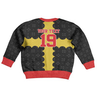 Custom Flintshire Wales Kid Ugly Christmas Sweater Coat Of Arms with Heraldic Flag - Wonder Print Shop