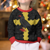 Custom Flintshire Wales Kid Ugly Christmas Sweater Coat Of Arms with Heraldic Flag - Wonder Print Shop