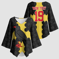 Custom Flintshire Wales Kimono Sleeve Blouse Coat Of Arms with Heraldic Flag - Wonder Print Shop