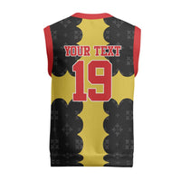 Custom Flintshire Wales Christmas Knitted V-Neck Vest Coat Of Arms with Heraldic Flag - Wonder Print Shop