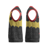 Custom Flintshire Wales Christmas Knitted V-Neck Vest Coat Of Arms with Heraldic Flag - Wonder Print Shop