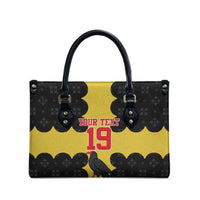 Custom Flintshire Wales Leather Bag Coat Of Arms with Heraldic Flag - Wonder Print Shop