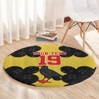 Custom Flintshire Wales Round Carpet Coat Of Arms with Heraldic Flag - Wonder Print Shop