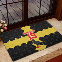 Custom Flintshire Wales Rubber Doormat Coat Of Arms with Heraldic Flag - Wonder Print Shop