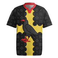 Custom Flintshire Wales Rugby Jersey Coat Of Arms with Heraldic Flag - Wonder Print Shop