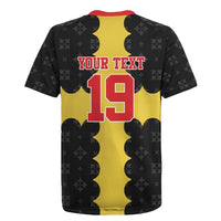 Custom Flintshire Wales Rugby Jersey Coat Of Arms with Heraldic Flag - Wonder Print Shop