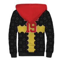 Custom Flintshire Wales Sherpa Hoodie Coat Of Arms with Heraldic Flag - Wonder Print Shop