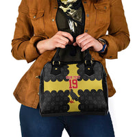Custom Flintshire Wales Shoulder Handbag Coat Of Arms with Heraldic Flag - Wonder Print Shop