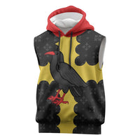 Custom Flintshire Wales Sleeveless Hoodie Coat Of Arms with Heraldic Flag - Wonder Print Shop