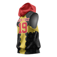 Custom Flintshire Wales Sleeveless Hoodie Coat Of Arms with Heraldic Flag - Wonder Print Shop