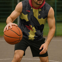 Custom Flintshire Wales Sleeveless Hoodie Coat Of Arms with Heraldic Flag - Wonder Print Shop