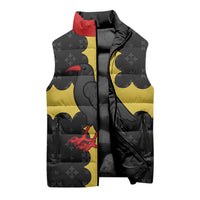Custom Flintshire Wales Sleeveless Puffer Jacket Coat Of Arms with Heraldic Flag - Wonder Print Shop