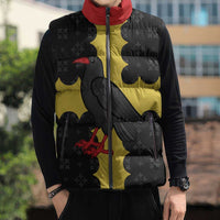 Custom Flintshire Wales Sleeveless Puffer Jacket Coat Of Arms with Heraldic Flag - Wonder Print Shop