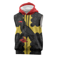 Custom Flintshire Wales Sleeveless Zip Hoodie Coat Of Arms with Heraldic Flag - Wonder Print Shop