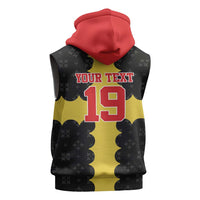 Custom Flintshire Wales Sleeveless Zip Hoodie Coat Of Arms with Heraldic Flag - Wonder Print Shop