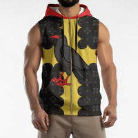 Custom Flintshire Wales Sleeveless Zip Hoodie Coat Of Arms with Heraldic Flag - Wonder Print Shop