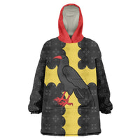 Custom Flintshire Wales Wearable Blanket Hoodie Coat Of Arms with Heraldic Flag - Wonder Print Shop