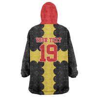 Custom Flintshire Wales Wearable Blanket Hoodie Coat Of Arms with Heraldic Flag - Wonder Print Shop