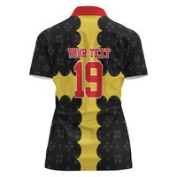 Custom Flintshire Wales Women Polo Shirt Coat Of Arms with Heraldic Flag - Wonder Print Shop